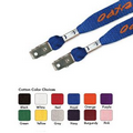 5/8" Cotton Lanyard w/ Double Bulldog Clip